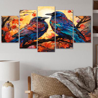 Winston Porter Crow Chromatic Monarchs - Animals Wall Decor - 5 Panels