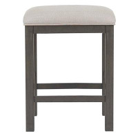 Wildon Home® Shades Of Grey 24 In. Grey Contemporary Backless Wood Frame Bar Stool With Upholstered Seat
