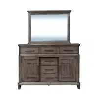 Foundry Select Rainis 6 Drawer 65" W Solid Wood Combo Dresser