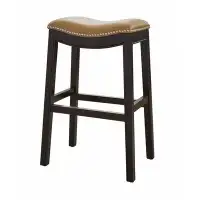 Lux Comfort 30x 20.5 x 14.25_30" Espresso And Grey Saddle Style Counter Height Bar Stool
