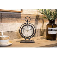 Williston Forge Small Vintage Metal Desk Clock, Decorative Table Clock For Living Room Decor, Silent Mantel Clock Farmho