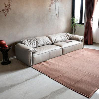 ABPEXI 102.32" Silver Genuine Leather Modular Sofa cushion couch