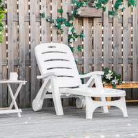 Outdoor Lounge Chair 73.6" x 29.9" x 19.3" White