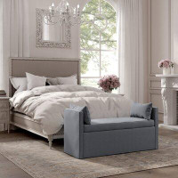 Rustic Manor Shabby Elegance Annaliese Linen Bench For Bedroom Living Room