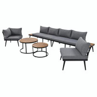 George Oliver Kounain 116'' Wide Outdoor Patio Sectional Set with Cushions