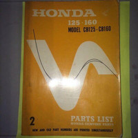 1967 Honda Model Cb125 CB160 Parts Book