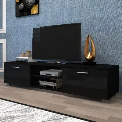 Latitude Run® TV Stand For 70 Inch TV Stands, Media Console Entertainment Centre Television Table, 2 Storage Cabinet Wit