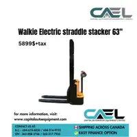 Wholesale Price: Brand new walkie Electric straddle  stacker (63”)  2200 lbs