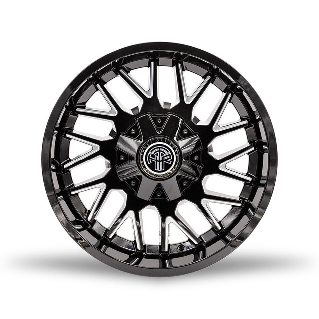 20x9 inch Thret Offroad Revolver 803 black/milled wheels for RAM, Ford, GMC, Chevy HD trucks in Tires & Rims in Alberta - Image 4