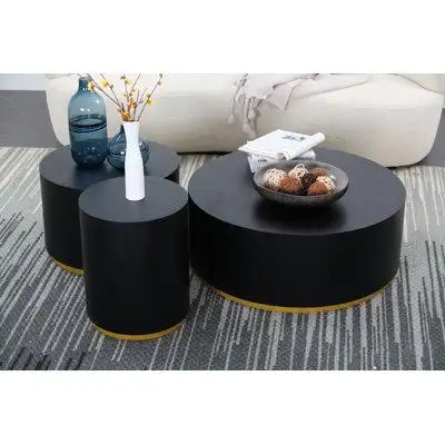 hernansofa Set of 3 Round Coffee Table side Table End Table