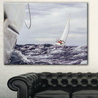 East Urban Home 'Storm While Sailing' Oil Painting Print on Canvas