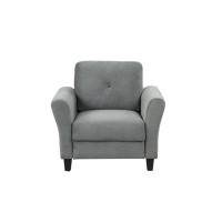 Ebern Designs Fashionable Living Room Sofa Single Seat, Grey Fabric