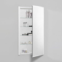 Robern R3 Series Recessed or Surface Mount Frameless Medicine Cabinet with 4 Adjustable Shelves