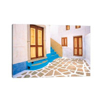 East Urban Home Greece, Symi. Doors To Courtyard And Stairway Of House.