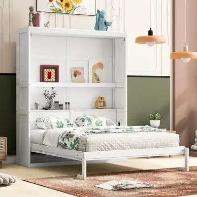 Wildon Home® Bracen Solid Wood+MDF Murphy Storage Bed