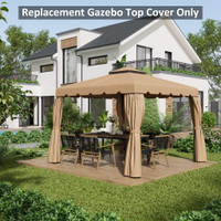 Replacement Canopy Top 9.8' L x 9.8' W Khaki