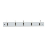 Melannco Melannco 27 X 4-In Wall Mounted Coat Rack With 5 Metal Hooks, White