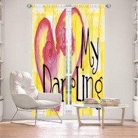 East Urban Home Lined Window Curtains 2-panel Set for Window Size 80" x 82" by Marley Ungaro - My Darling Yellow