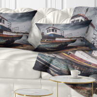East Urban Home Old Fishing Boat Lumbar Pillow