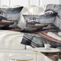 East Urban Home Old Fishing Boat Lumbar Pillow