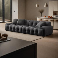 HOUZE 78.73" DarkGray Knitted Fabric Modular Sofa cushion Loveseat