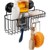 Anadea Accessories - Powerful Vacuum Suction Cup Shower Caddy Basket For Shampoo - Combo Organizer Basket With Soap Hold