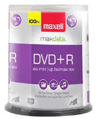 Maxell DVD+R Write-Once Recordable Disc - 4.7GB -16x - Pack of 100