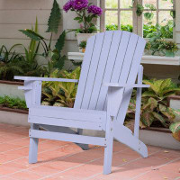 Highland Dunes Wooden Adirondack Chair, Outdoor Patio Lawn Chair with Cup Holder