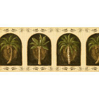 Bay Isle Home™ Concord Wallcoverings Wallpaper Border Tropical Pattern Palm Trees In Arches Swirls For Beach House Cotta