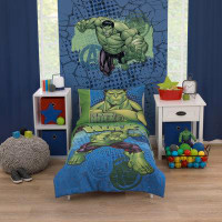 Disney: Marvel Marvel The Incredible Hulk Green, and Blue 4 Piece Toddler Bed Set