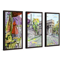 Picture Perfect International "Arc De Triomphe" 3 Piece Framed Painting Print Set