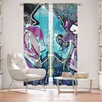 East Urban Home Lined Window Curtains 2-panel Set for Window Size by Martin Taylor - Graffiti 12