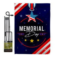 Ornament Collection Memorial Day Honour Garden Flag Set Patriotic 13 X18.5 Inches Double-Sided Decorative House Decorati