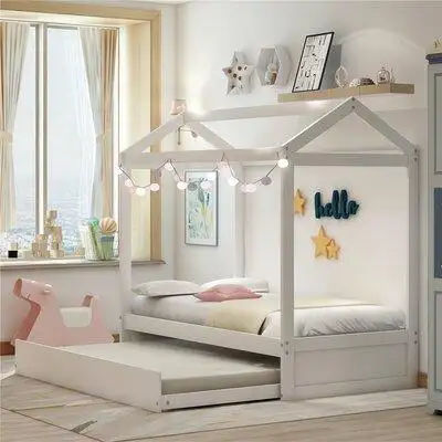 Viv + Rae Abordale Twin Solid Wood Canopy Bed with Trundle by Viv + Rae™