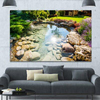 Made in Canada - Design Art 'Stream in Rocky Landscape' Photographic Print on Wrapped Canvas