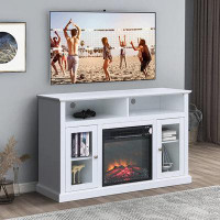 Latitude Run® TV Stand for TVs up to 55" with Electric Fireplace Included