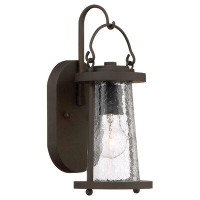 Darby Home Co Maribeth Oil Rubbed Bronze 13.25" H Glass Outdoor Wall Lantern