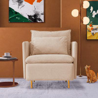 Mercer41 Gugash Modern Single Sofa Chair with Waist Pillow
