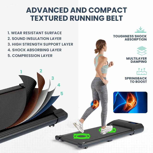 MotionGrey Walking Pad Treadmill - Slim Portable Under Desk Electric Fitness Pad for Cardio Workout in Home and Office dans Appareils d'exercice domestique - Image 3