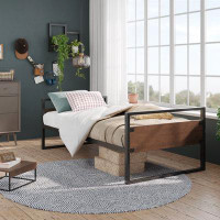 Alwyn Home Evelin Twin Bamboo and Metal Platform Bed