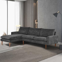 Latitude Run® Cashmere L Shape Convertible Sectional Sofa for Living Room