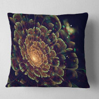 The Twillery Co. Abstract Metallic Fractal Flower Throw Pillow