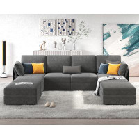 Wade Logan Brailey 8 - Piece Upholstered Sectional