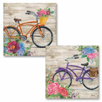 Ophelia & Co. Bicyle Décor Bike and Floral by Paul Brent - 2 Piece Print Set
