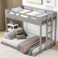 Harriet Bee Twin Over Full Bunk Bed With Built-In Ladder