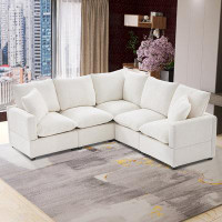 Latitude Run® 84" L Shape Chenille Modular Sectional Sofa