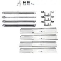Quickflame Pack Of Four Universal Burners and Four Heat Plates for 4 Burners Gas Grill Models