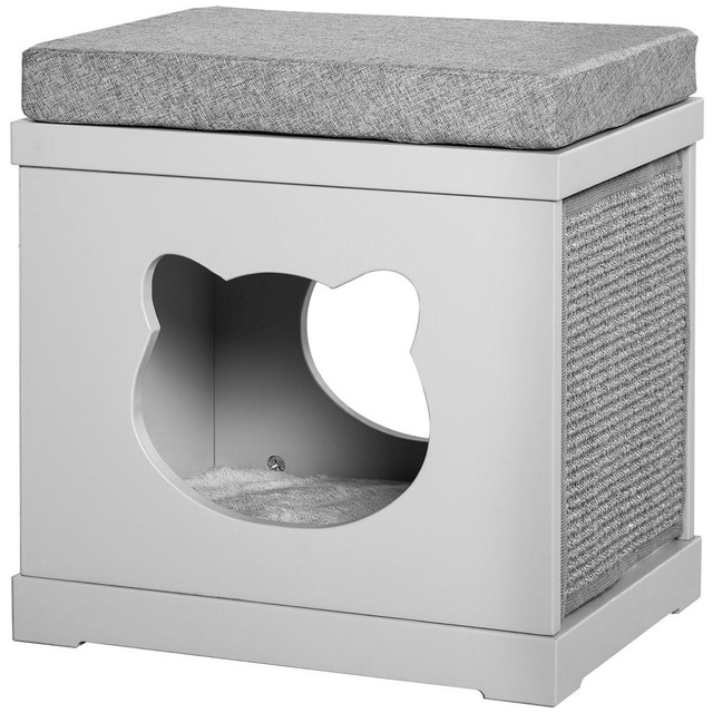 Cat House 16.1" x 11.8" x 14.2" Grey in Accessories - Image 2