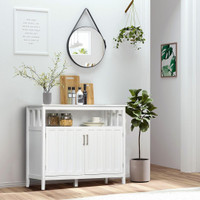 SIDEBOARD BUFFET SERVER STORAGE CABINET CONSOLE TABLE WITH 2 DOORS AND ADJUSTABLE SHELVES FOR KITCHEN &amp; DINING ROOM,