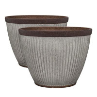 Southern Patio Southern Patio HDR-046868 20.5 Inch Rustic Resin Outdoor Planter Urn (2 Pack)